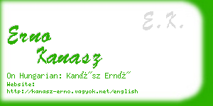 erno kanasz business card